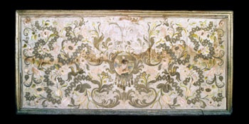 E_B0005A.jpg - Manifattura siciliana, Paliotto a motivi floreali, ricami con fili di seta policroma e fili d'argento, sec. XVIII.