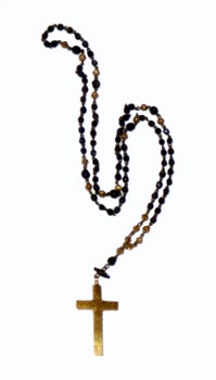 E_B0116A.jpg - Ambito messinese, Corona del rosario a sette poste, grani in pietra policroma, fine sec. XIX.