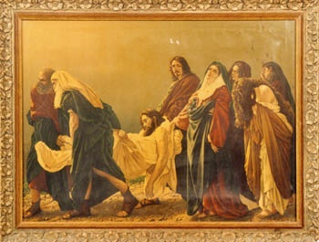 E_B0125A.jpg - Ambito messinese, Gesù portato al sepolcro, dipinto olio su tela, sec. XX.