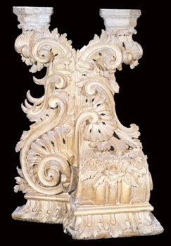 E_B0148A.jpg - Ambito messinese, Frammento di alzata d'altare (parte), legno inciso e indorato, sec. XVIII.