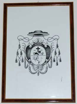 E_B0244a.jpg - Vento T., Stemma del vescovo Silvestro Todaro, dipinto inchiostro di china su cartone, sec. XX.