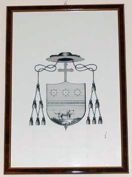 E_B0245a.jpg - Vento T., Stemma del vescovo Nicolò Gatto, dipinto inchiostro di china su cartone, sec. XX.